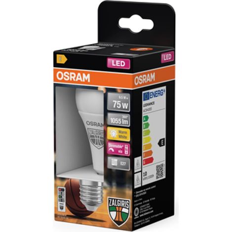 Lampada Osram žalgiris edition e27 9.5 W dimmerabile 1055 lm