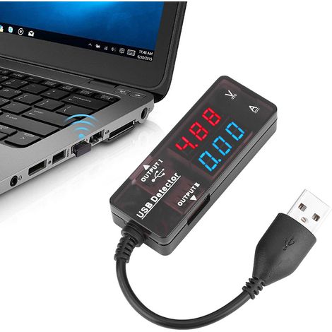 YB26VA Testeur de Capacité de Batterie USB Voltmètre Ampèremètre Double Affichage Tension Courant Compteur (1/5)