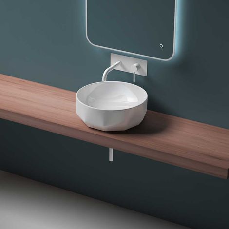 Durovin Bathrooms Ceramic Bathroom Basin - Countertop Sink Vessel - Round Washing Bowl (420 x 420 x 150mm) (1/5)