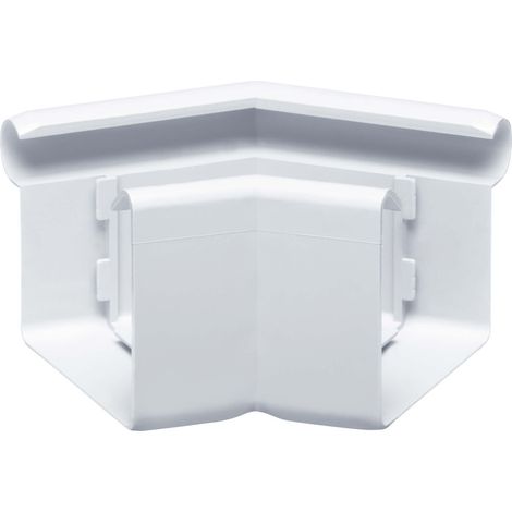 INEFA Rinnenwinkel 135 Grad kastenförmig Außenwinkel, PVC Wulst außen, Verbindungsstück Dachrinnenzubehör, Made in Germany - NW68 / 68mm Weiß