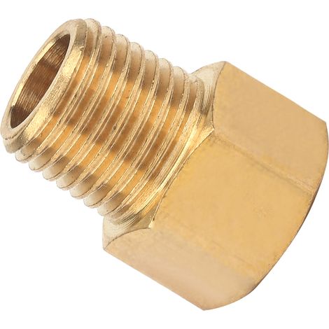 Raccord de tuyauterie en laiton pour manomètres, filetage mâle 1/4" BSPT - filetage femelle 1/4" NPT (1/5)