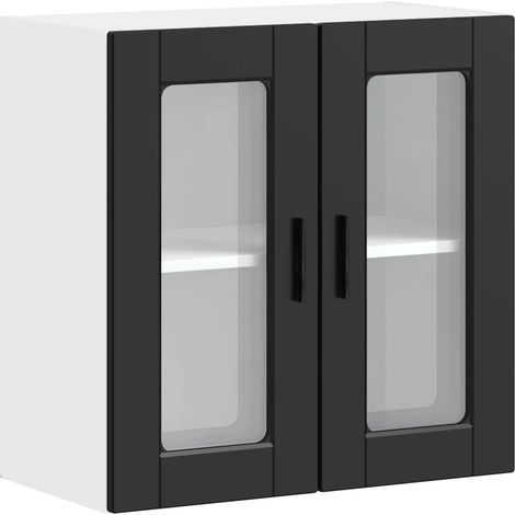 Pensile da cucina di design pratico e funzionale 60 x 31 x 60 cm in legno composito nero 020050423