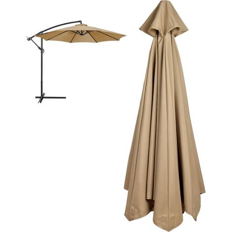 Parasol - Bâche - Toile de rechange pour parasol - Toile de rechange pour parasol d'extérieur - Toile de rechange pour parasol de jardin - Toile de rechange pour parasol de balcon - 3 mètres - Abricot (1/5)