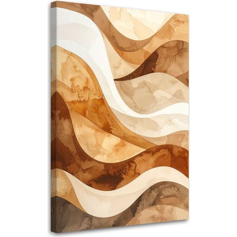 Stampe su Tela, Onde linee astrattismo nei toni del beige, 40x60 (1/5)