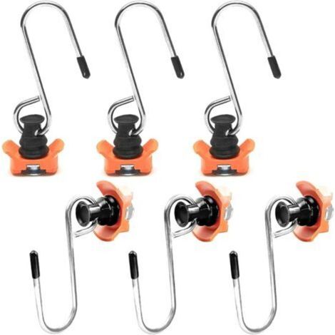 Set di 6 ganci per binari aeronautici, binario di fissaggio, con gancio per binario di fissaggio aeronautico, per appendere oggetti fino a 50 kg, anello di fissaggio -Crezuo