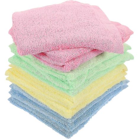 Lot de 12 serviettes de nettoyage ménager en fibres de bois, carrées, pour la maison (1/5)