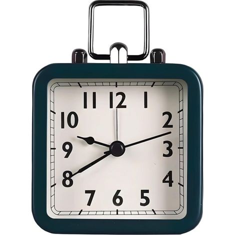 Bardusch-Horloge cheminée plastique rouge – quartz silencieux – bureau/chambre – réveil carré rétro minimaliste (1/5)