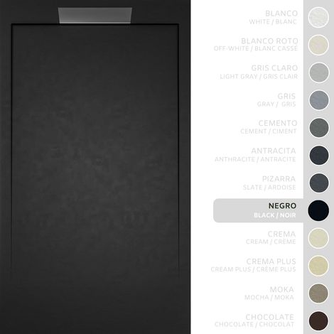 SOULBATH Receveur de Douche - Résine - Gel Coat - Texture Lisse/Pierre - NOIR - Antidérapant- 150X70 Extra plat 3cm- Conception Élégante (1/5)