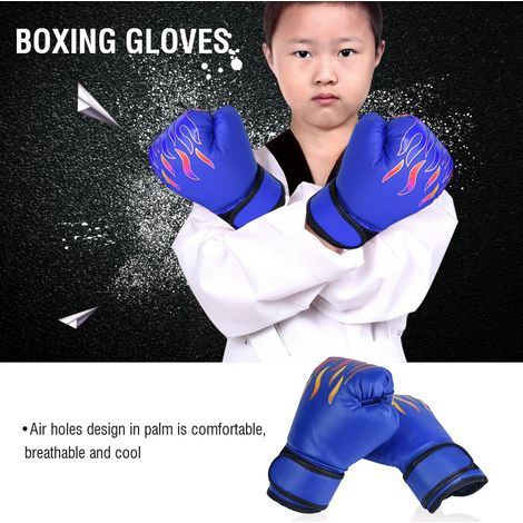Boxhandschuhe für Kinder, geeignet für Boxsack, Kickboxen und Grappling – Blau