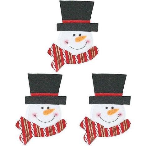 Lot de 3 supports pour vaisselle de cuisine, housses de table de Noël, adorable décoration de fête (bonhomme de neige) (1/5)