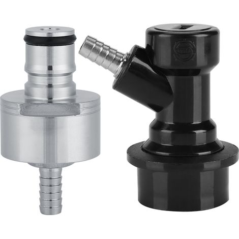 Carbonateur à bouchon en acier inoxydable pour brassage maison avec déconnexion à bille et verrouillage pour liquide, raccord cannelé 1/4". (1/4)