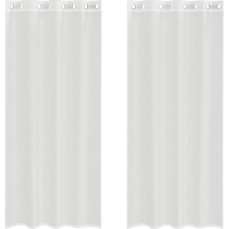 Maison Exclusive - Voile Vorhänge mit Ösen 2 Stk. Weiß
