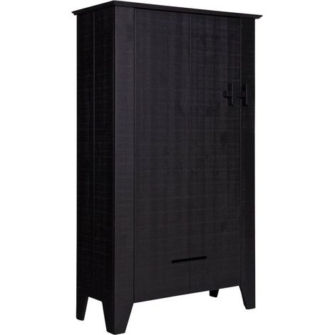 Armoire en pin massif noir style moderne YOUPI (1/5)