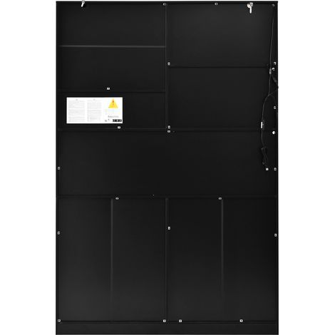 Credenza da cucina con LED 120,5x40x180 cm 3 cassetti 6 ante bianco nero MODENUIT (1/5)