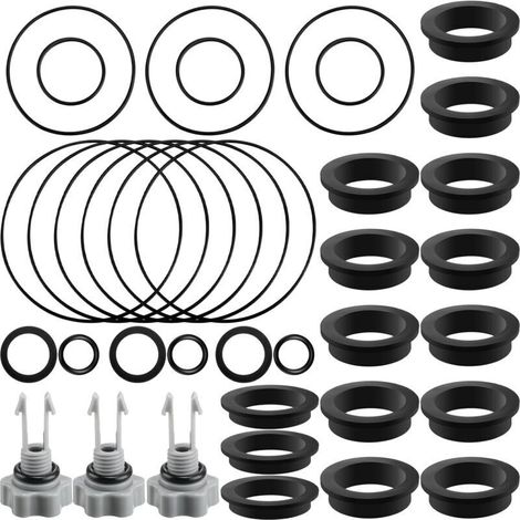 Kit de joints d'étanchéité pour pompe de filtre à sable 36 pièces, kit de joints toriques, joint torique en L et soupape de décharge d'air compatible avec la pompe de filtre à sable Intex 25013 (1/4)
