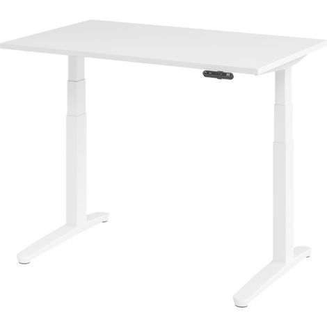 bümö Schreibtisch elektrisch XBHM Rechteck: 120 x 80 cm  Weiß (1/5)
