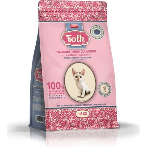 FOLK Repas délicat pour tout-petits au lapin et à l'agneau 1,6 kg (1/4)