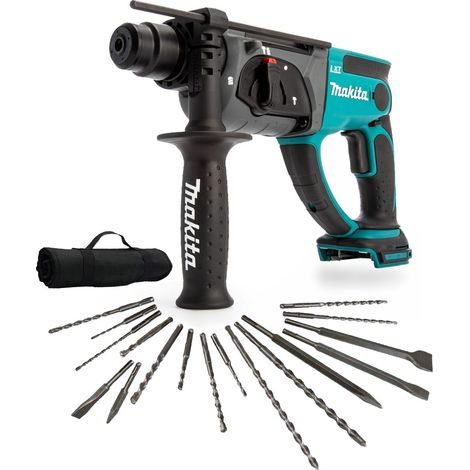 Makita DHR202Z 18V Cordless SDS Rotary Hammer Body 3 Mode 17 Piece Drill Bit Set (1/5)