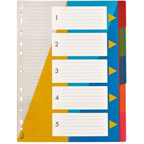 Separadores numéricos A4 PP del 1 al 5 BP630-5