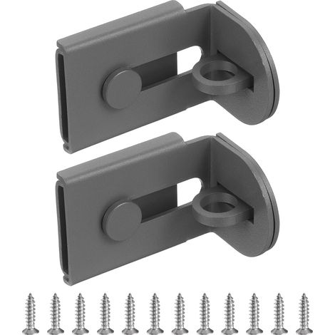 2Pcs Verrou Coulissant 2.39" serrure de sûreté À 90 Degrés Gris (1/5)
