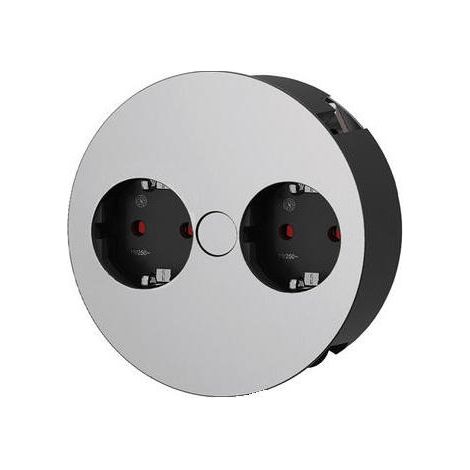 Bachmann TWIST regleta acabado cromo mate 2 enchufes Schuko
