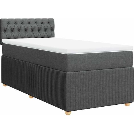 Maison Exclusive - Cama box spring con colchón tela gris oscuro 8 (1/5)