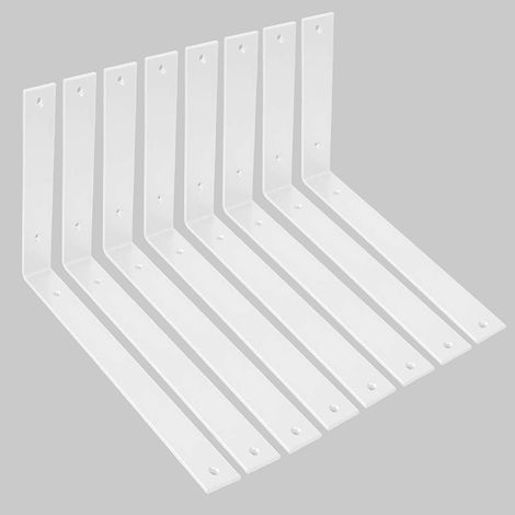 Supports d'étagère de 30,5 cm de long pour étagères - Supports muraux blancs robustes pour étagères - Support en métal de 5 mm d'épaisseur pour étagère avec vis (1/5)