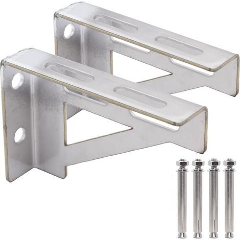 Staffa a muro in acciaio inox 150 x 200 mm, set da 2, in acciaio massiccio – Collegamento robusto per tubi del gas e dell'acqua, montaggio a muro quadrato (1/5)