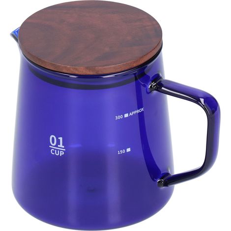 300 ml (11,9 oz) Borosilikatglas-Teetasse, hitzebeständiger Kaffeebecher, Wasserbehälter mit Deckel, blau (1/5)
