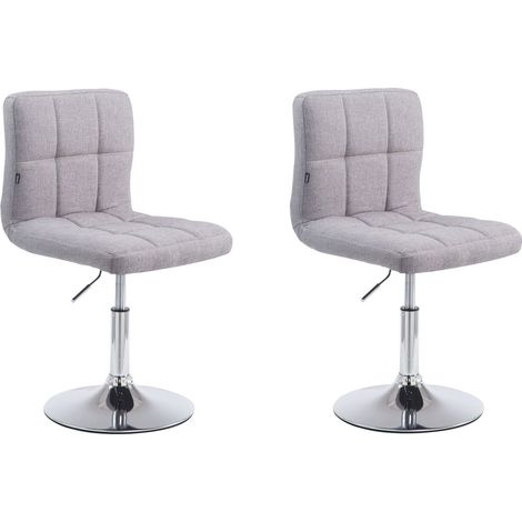 Lot de 2 chaises de salle à manger style moderne et design en tissu gris hauteur réglable pivotant pieds en métal 100000893 (1/5)