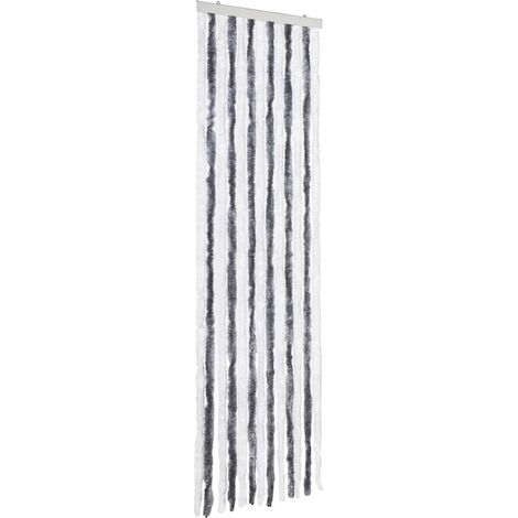 vidaXL Cortina mosquitera gris y blanco chenilla 56x200 cm (1/2)