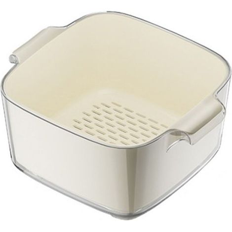 Panier de drainage - Double couche - Blanc laiteux - Petit - Plastique (1/5)