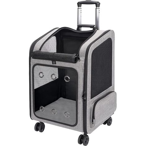 Extra Grand Sac à Dos de Transport pour Chat avec roulettes, jusqu'à 15 kg (1/5)