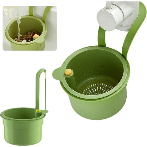 Passoire Suspendue pour Évier, Panier à Filtre pour Évier, Robinet Suspendu Passoire Plastique avec Bouton Pression, pour Laver et Filtrer Les Aliments dans la Cuisine (1/5)