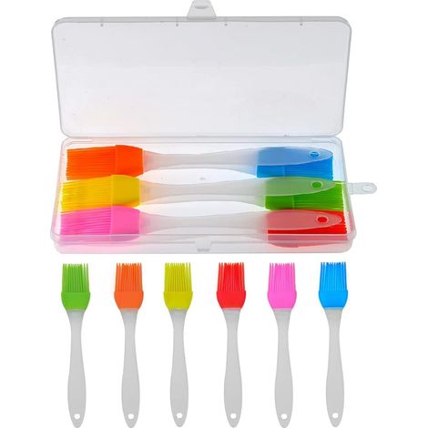 6Pcs Silicone Pastry Brush Heat Resistant Silicone Baking Brush Kitchen Brush for Barbecue, Cakes Baking, 6 Colors (1/5)