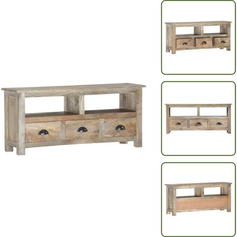 Armadio retrò - vidaXL Mobile Porta TV 110x30x50 cm in Legno Massello di Mango - Armadio con cassetti