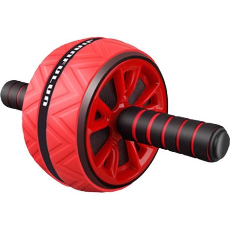 Roue Abdominale Fitness Rouge pour Entraînement Core Brûle-graisses Hommes et Femmes Exercice Facile à Domicile