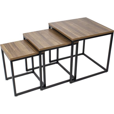 MOG CASA Mesa de Centro/Mesa Auxiliar en Juego de 3 mesas (Madera) - Mingus W (1/5)