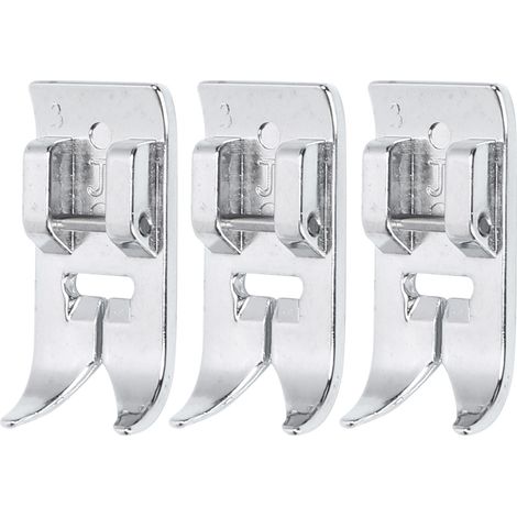 Lot de 3 pieds-de-biche résistants à l'usure en acier inoxydable, outils de couture pour remplacer les anciens accessoires de machine à coudre (1/5)