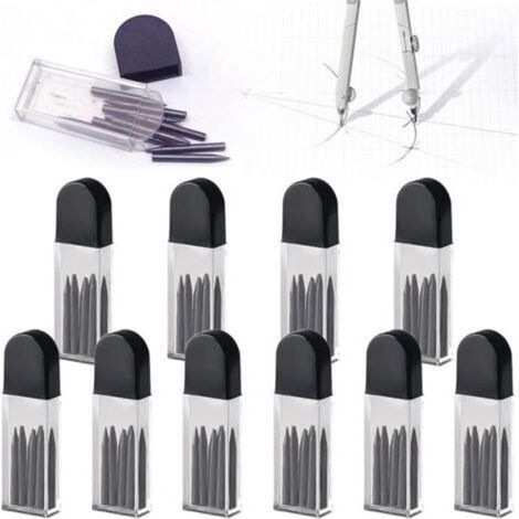 Mine de Compas, Recharge pour Compas, 100 Pièce Recharges de Mine pour Compas, 2mm Recharge Boussole, Mine Compas Professionnel, Mines de Rechange pour Compas 2B H619 (1/5)
