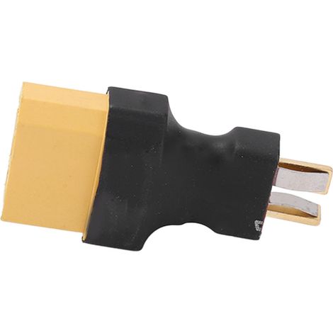 Adaptateur XT90 vers T en caoutchouc, plastique et cuivre résistants. Large compatibilité. Adaptateur XT90 femelle vers T mâle pour voitures, avions et bateaux radiocommandés. (1/5)
