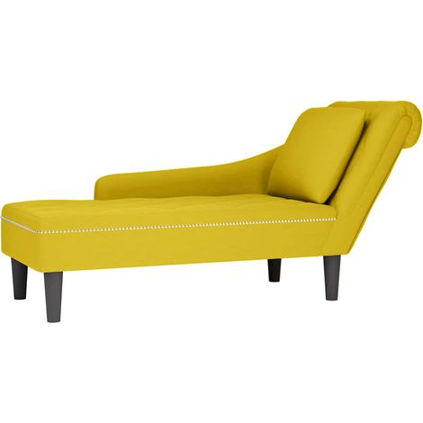 vidaXL Sdraio con Cuscino e Bracciolo Destro in Velluto Giallo (1/5)