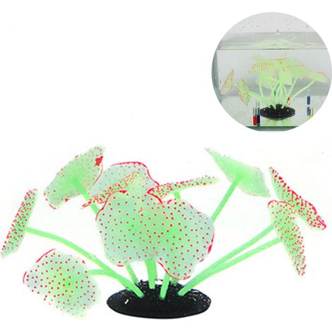 Décorations de plantes de corail en silicone, ornement artificiel lumineux pour aquarium