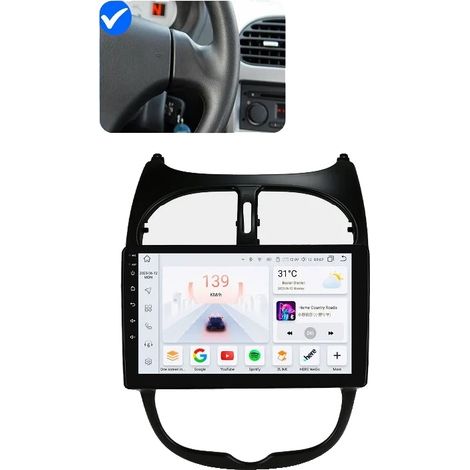 Radio para coche, soporte multimedia, pantalla táctil, compatible con Peugeot 206 206CC 206SW 2000 - 2008, S1-3G 32G-8 núcleos-A (1/2)