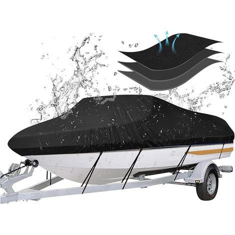 Housse de bateau imperméable, largeur 600 x 310 cm, résistante à l'eau et à l'huile, convient pour bateaux en V, râteaux, bateaux de pêche, yachts et bateaux rapides (1/5)