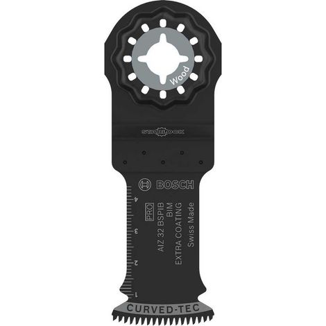Bosch 10x Hoja multiherramienta PRO Multi Material AIZ 32 BSPIB (para Madera dura, Tableros recubiertos de plástico, Anchura 32 mm, Professional Accesorios Multiherramienta)
