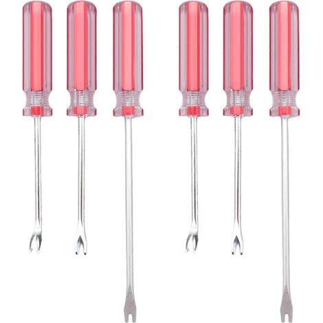 Lot de 6 arrache-clous, extracteur de clous et agrafes de 3 mm à pointe en V/U, outil tournevis pour retirer les agrafes de tapisserie - JXLGV (1/5)