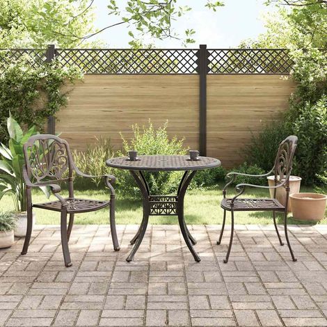 vidaXL Ensemble de bistrot 3 pcs bronze aluminium coulé (1/5)