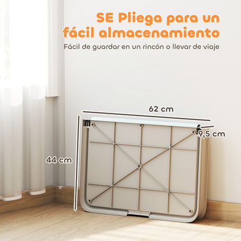 Bac à litière pliable pour chien 86 x 62 cm avec 3 pieds antidérapants, gris (1/5)