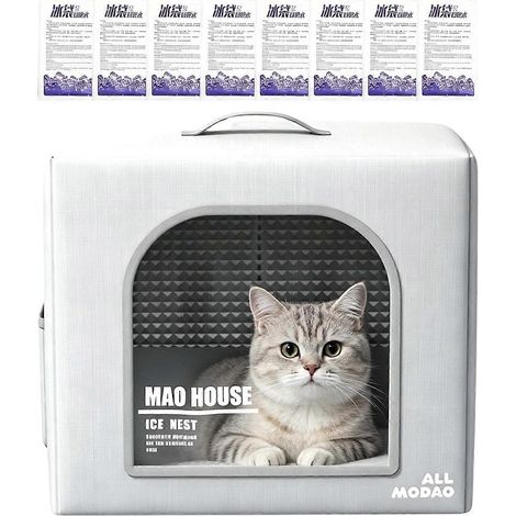 Niche rafraîchissante pliable isolée résistante aux intempéries portable pour chiots et chatons 8 blocs réfrigérants réutilisables intérieur/extérieur (1/5)